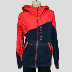 Fox Racing Bright Coral & Navy Zip Up Hooded Jacket